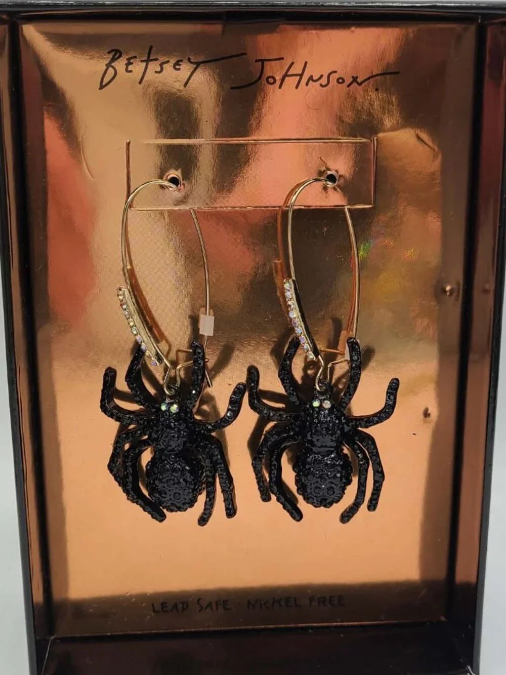 Betsey Johnson Halloween Spider Earrings NWT in Box
